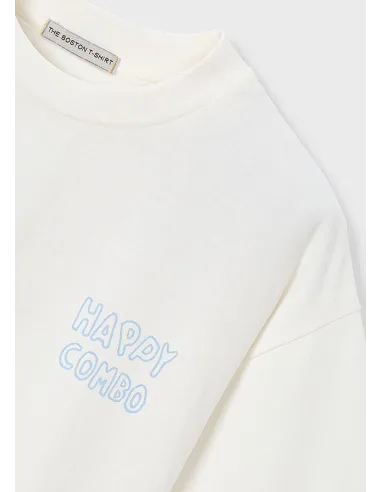 Camiseta m/c "happy combo" - Nata      