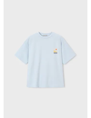 Camiseta m/c paisaje - Celeste   