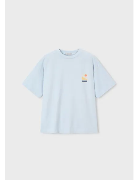 Camiseta m/c paisaje - Celeste   