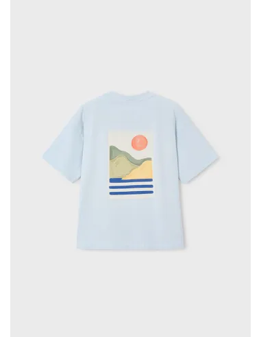 Camiseta m/c paisaje - Celeste   