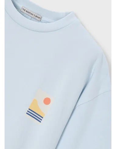 Camiseta m/c paisaje - Celeste   