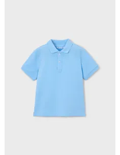 Polo m/c granito basico - Celeste   