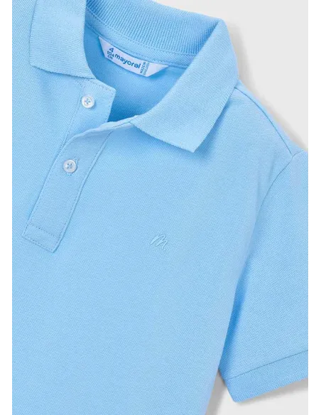 Polo m/c granito basico - Celeste   