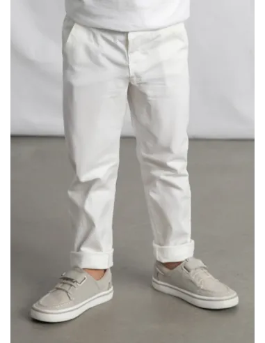Pantalon chino sarga basico - Nata      