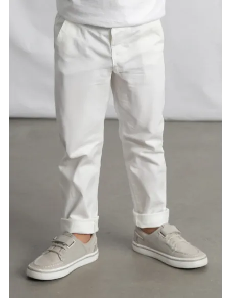 Pantalon chino sarga basico - Nata      