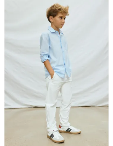 Pantalon chino basico - Nata      