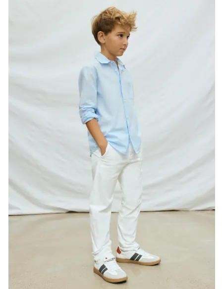 Pantalon chino basico - Nata      