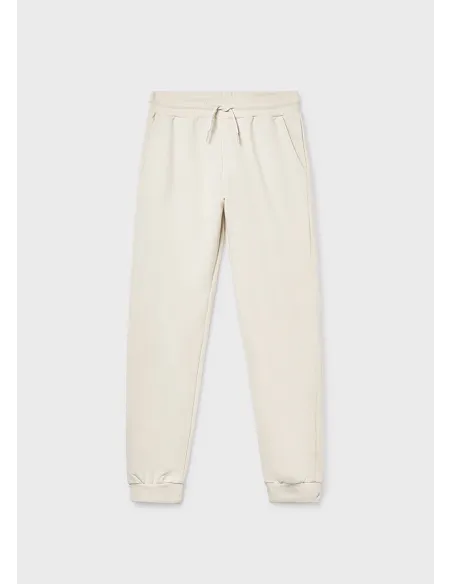 Pantalon felpa basico puños - Crema     