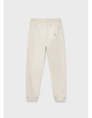 Pantalon felpa basico puños - Crema     