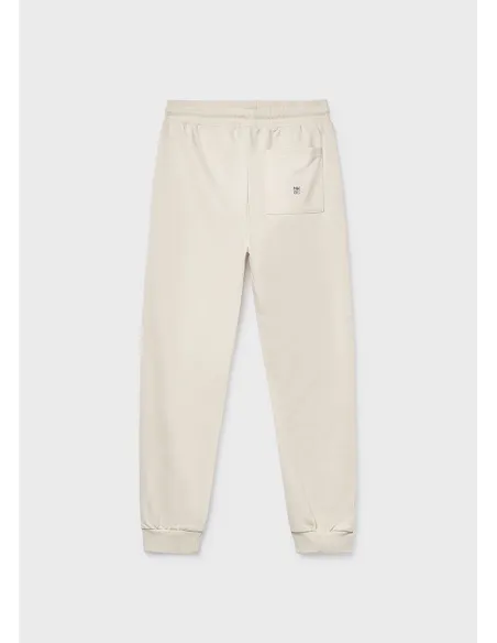 Pantalon felpa basico puños - Crema     