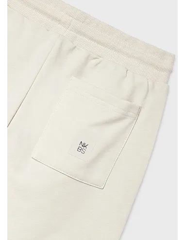 Pantalon felpa basico puños - Crema     