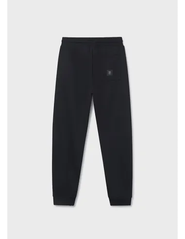 Pantalon felpa basico puños - Negro     