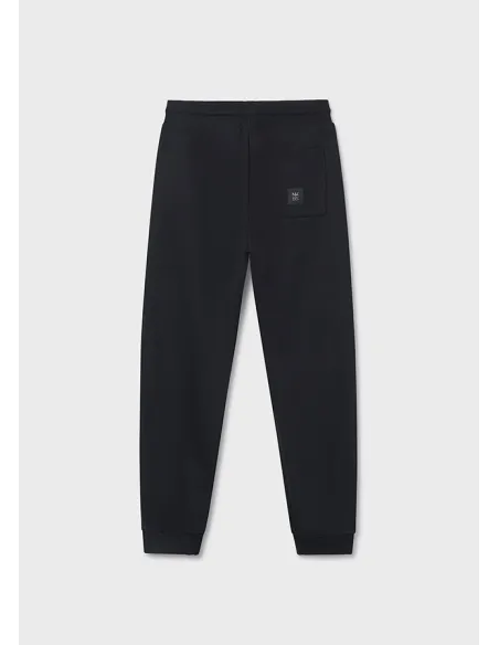 Pantalon felpa basico puños - Negro     