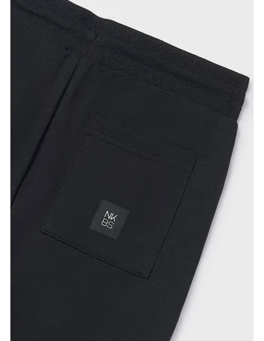 Pantalon felpa basico puños - Negro     