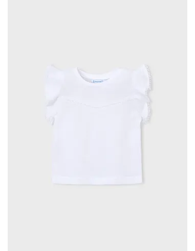 Camiseta m/c puntillas - Blanco    