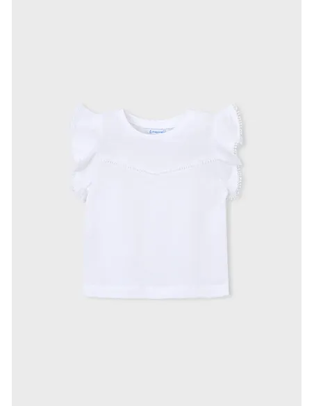 Camiseta m/c puntillas - Blanco    