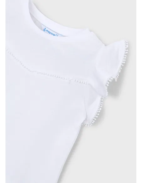 Camiseta m/c puntillas - Blanco    