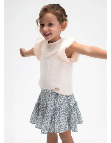 Camiseta m/c puntillas - Salmon    