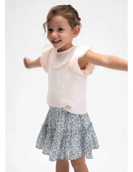 Camiseta m/c puntillas - Salmon    