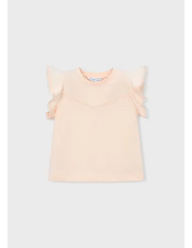 Camiseta m/c puntillas - Salmon    
