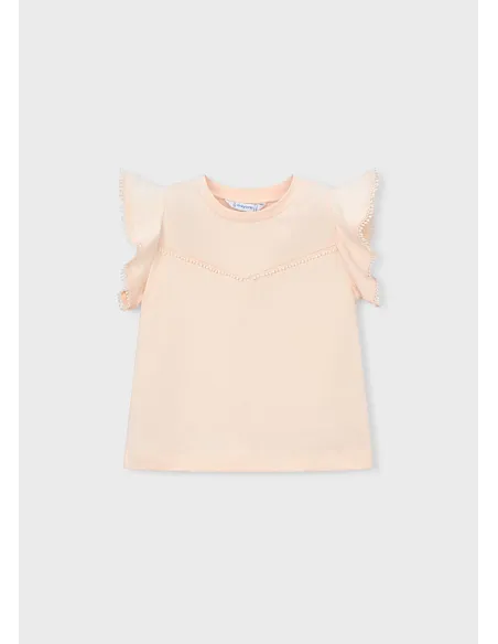 Camiseta m/c puntillas - Salmon    