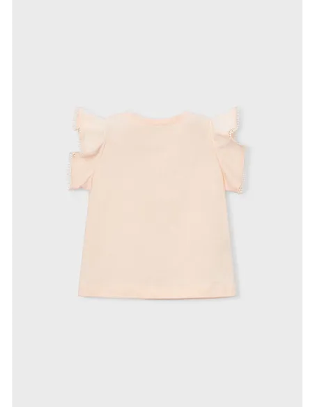 Camiseta m/c puntillas - Salmon    