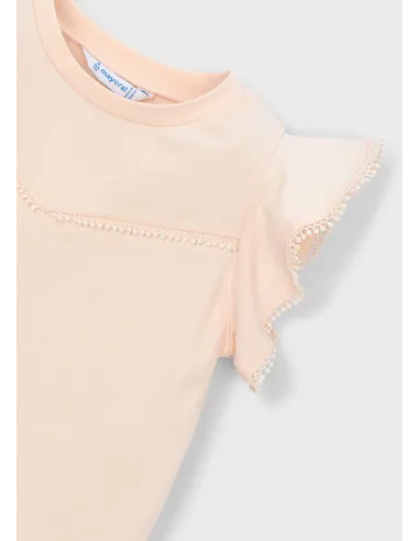 Camiseta m/c puntillas - Salmon    