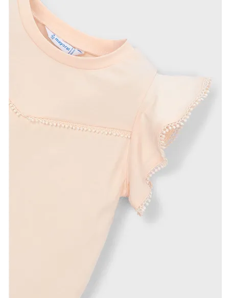 Camiseta m/c puntillas - Salmon    
