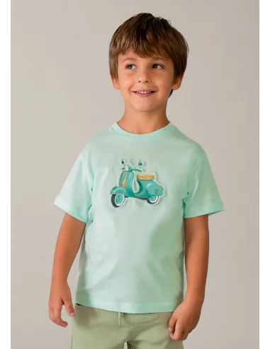 Camiseta m/c embossed vespa - Menta     