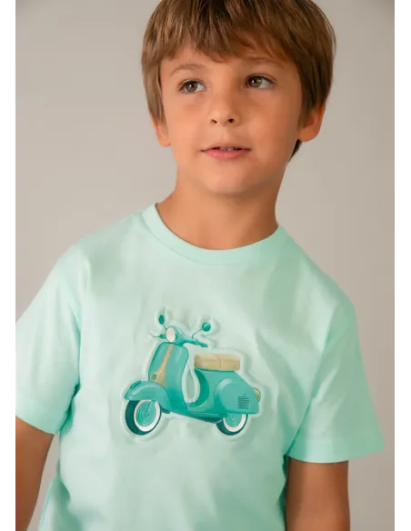 Camiseta m/c embossed vespa - Menta     