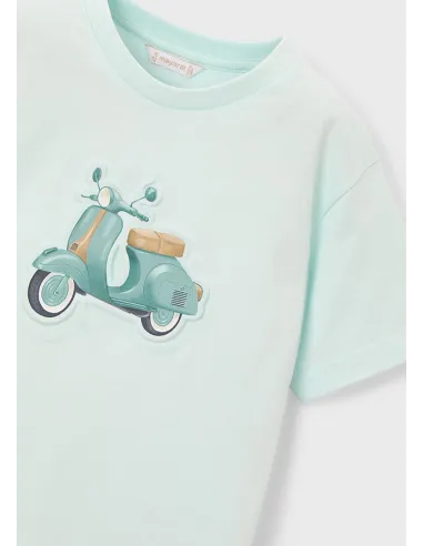 Camiseta m/c embossed vespa - Menta     