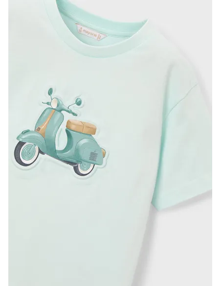 Camiseta m/c embossed vespa - Menta     