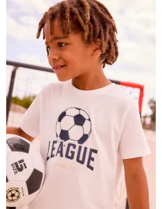 Camiseta m/c "league" - Nata      
