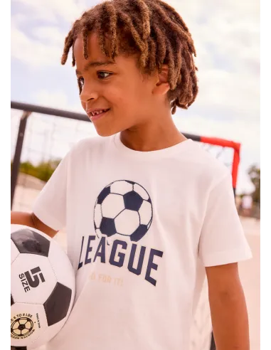 Camiseta m/c "league" - Nata      