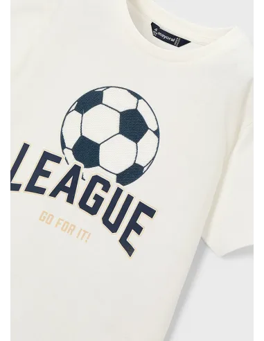 Camiseta m/c "league" - Nata      