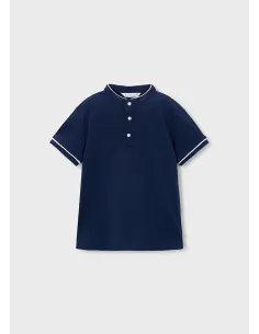Polo m/c cuello mao - Marino    
