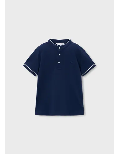 Polo m/c cuello mao - Marino    