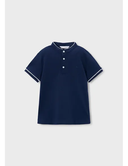 Polo m/c cuello mao - Marino    