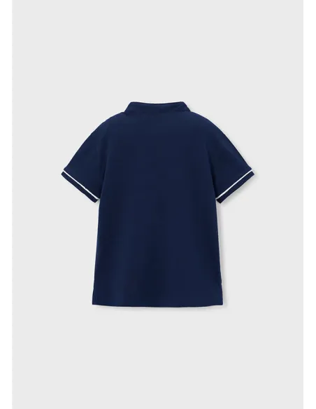 Polo m/c cuello mao - Marino    