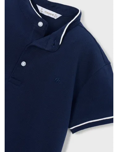 Polo m/c cuello mao - Marino    