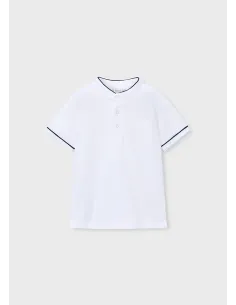 Polo m/c cuello mao - Blanco    