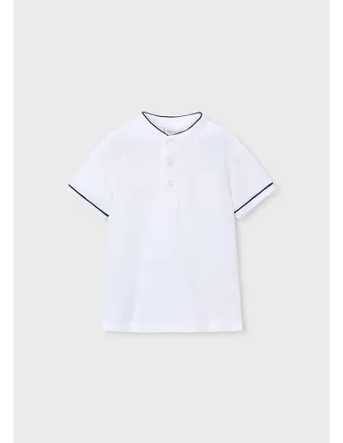 Polo m/c cuello mao - Blanco    