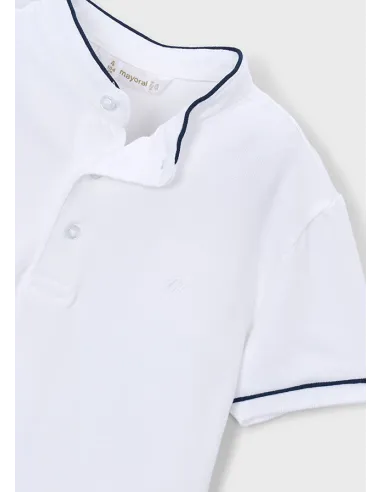 Polo m/c cuello mao - Blanco    