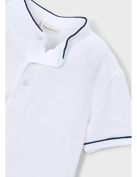 Polo m/c cuello mao - Blanco    