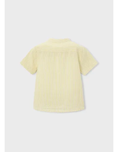 Camisa m/c cuello mao lino - Oliva     