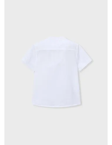 Camisa m/c cuello mao lino - Blanco    
