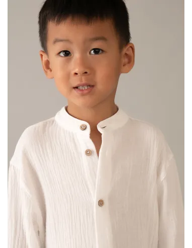 Camisa m/l bambula - Nata      