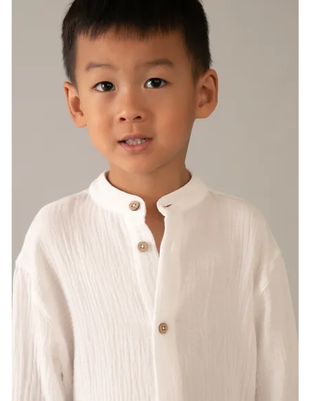 Camisa m/l bambula - Nata      