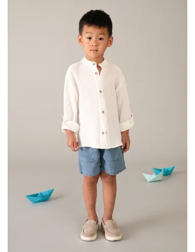 Camisa m/l bambula - Nata      