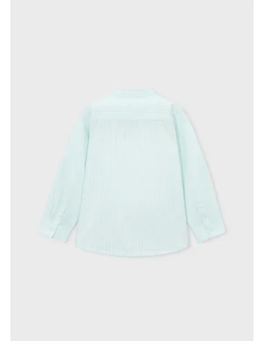 Camisa m/l c/mao rayas - Menta     